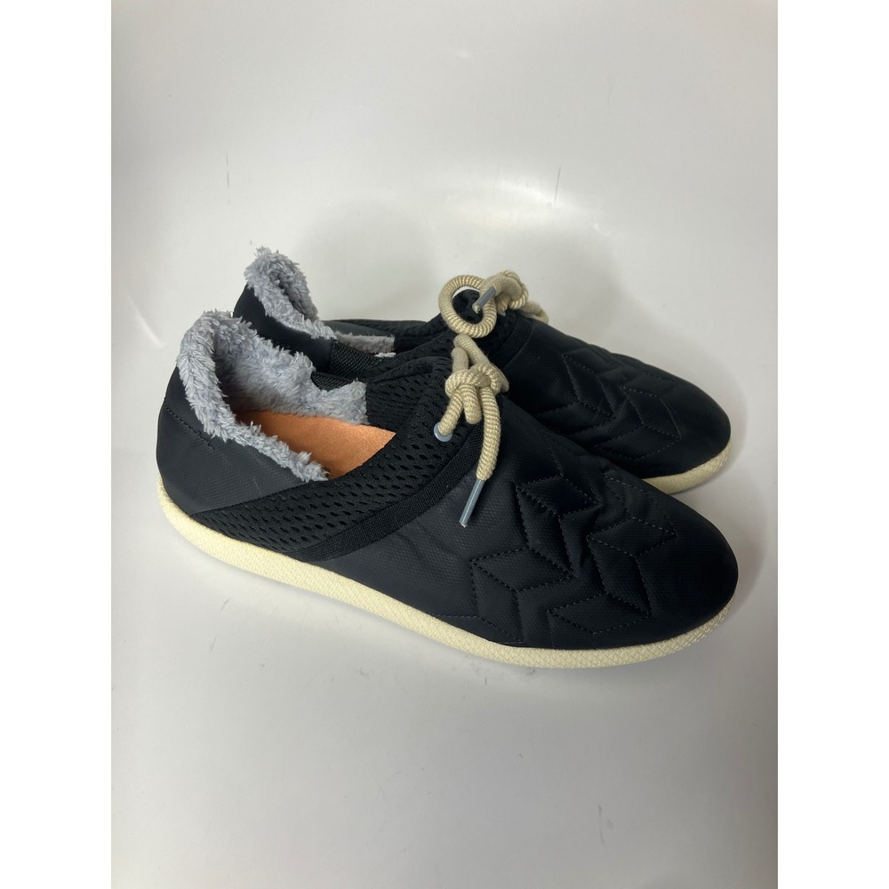 OluKai Mahiki Shoes Womens 11 Black New Quilted Faux Shearling Slip On Sneaker
